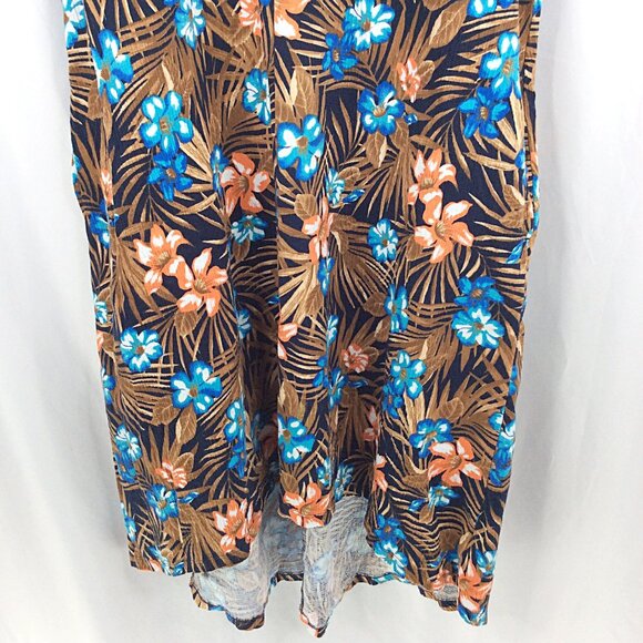 Lands End Dress Womens Size Medium Floral Hawaiian Tropical Hi Low Pockets - Picture 5 of 8
